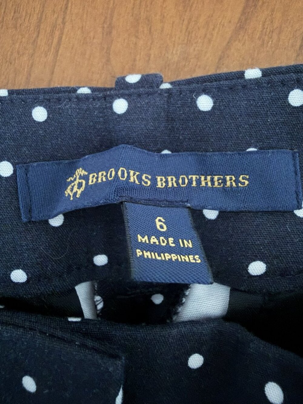 Brooks Brothers Women's Pants Sz 6 Navy with White Polka Dots - Picture 5 of 5